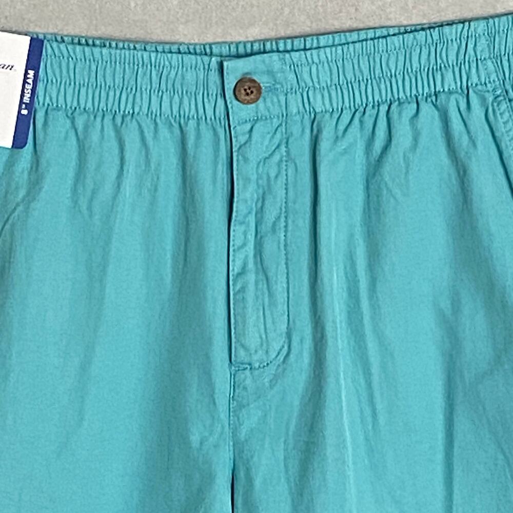 Caribbean Roundtree & Yorke Men's 36W Cotton/Linen Shorts 8" Inseam Blue NEW - Picture 2 of 7